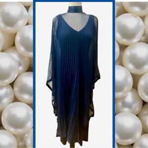 Vtg PAT RICHARDS made in USA Navy 2pc Chiffon Jersey Evening Gown Dress Sz 12